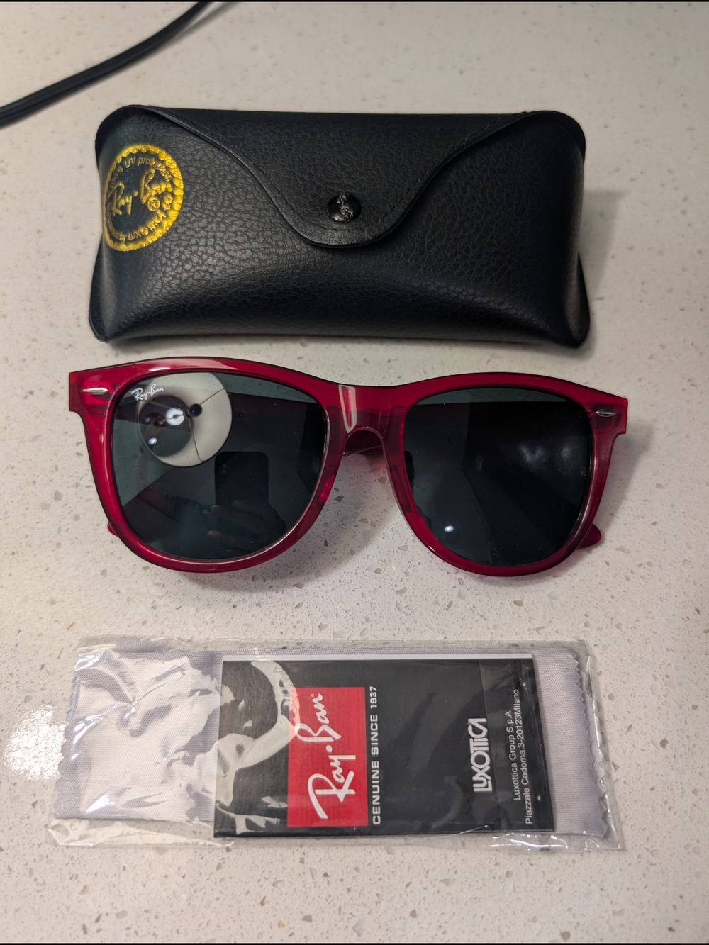 Ray-Ban Wayfarer Sunglasses in Red with Grey Lenses